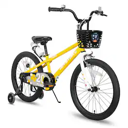 JOYSTAR - Pluto 20" Kids Bike with Light Up Training Wheels, Kids' Bicycle for Boy Girl Ages 7-13, Children Bikes - Orange