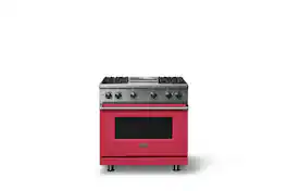 Viking - 5.1 Cu. Ft. 36"W Freestanding LP Gas Sealed 4 Burner Range with Griddle - Valentine