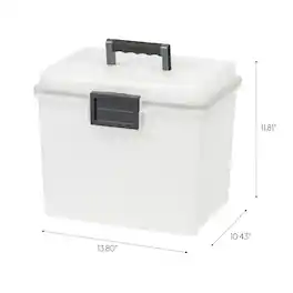 IRIS USA - Portable Letter Size File Box with Handle for Hanging Folders