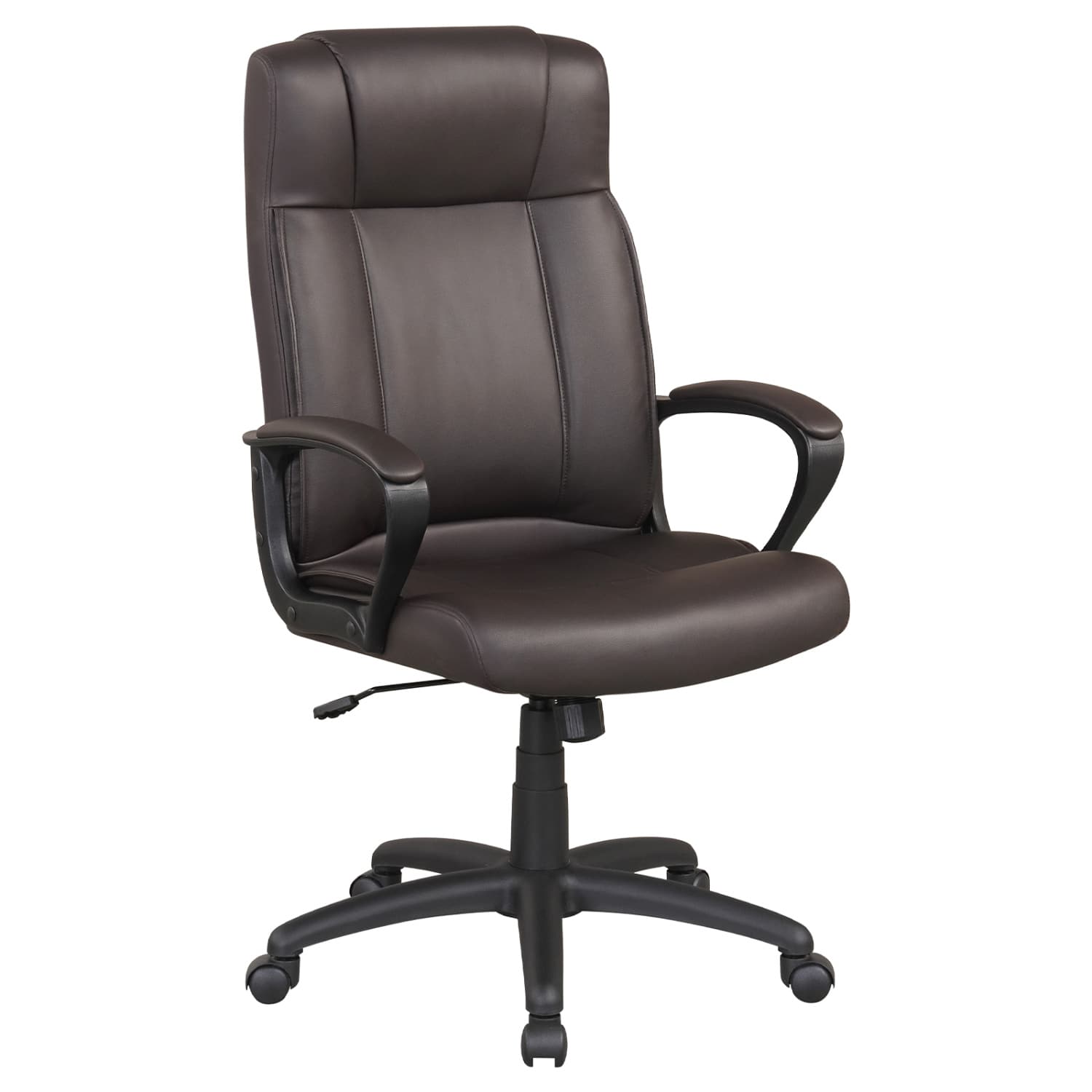 WELLFOR - Faux Leather Office Chair Computer Desk Chair with Rocking Function - Brown