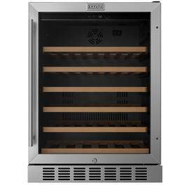 Empava - 23.43 In. 46-Bottle Wine Cooler With Compressor Cooling, 6 Beech Shelves, Built-In/Freestanding Wine Fridge In - Black