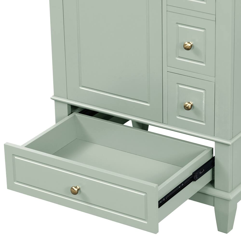 Alt View 4. Loheer - Loheer 24 Inch Bathroom Vanity with Sink Green Freestanding Vanity Cabinet Modern Sink Cabinet for Small Bathrooms - Green.