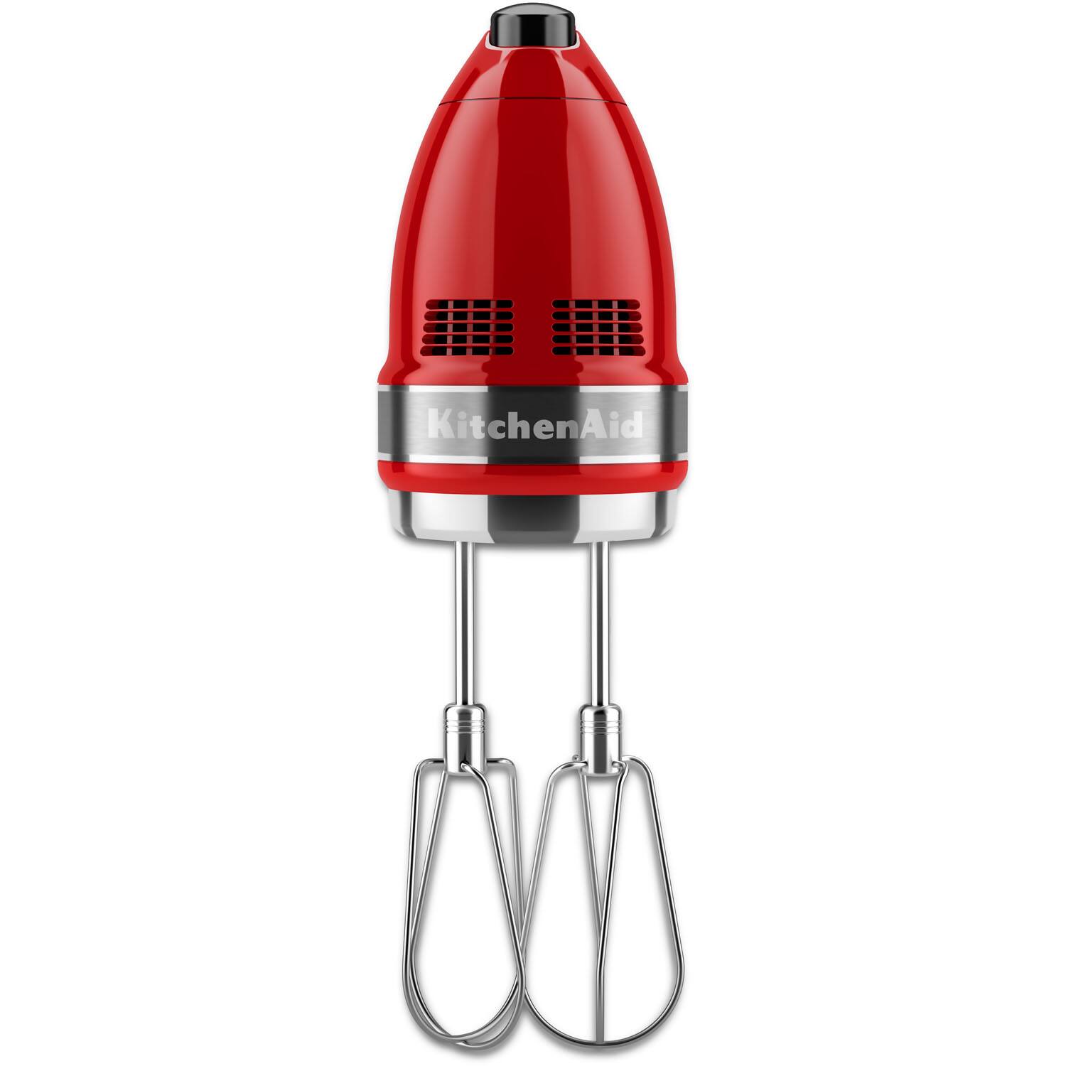 Angle. KitchenAid - KHM7210ER 7-Speed Hand Mixer - Empire Red.