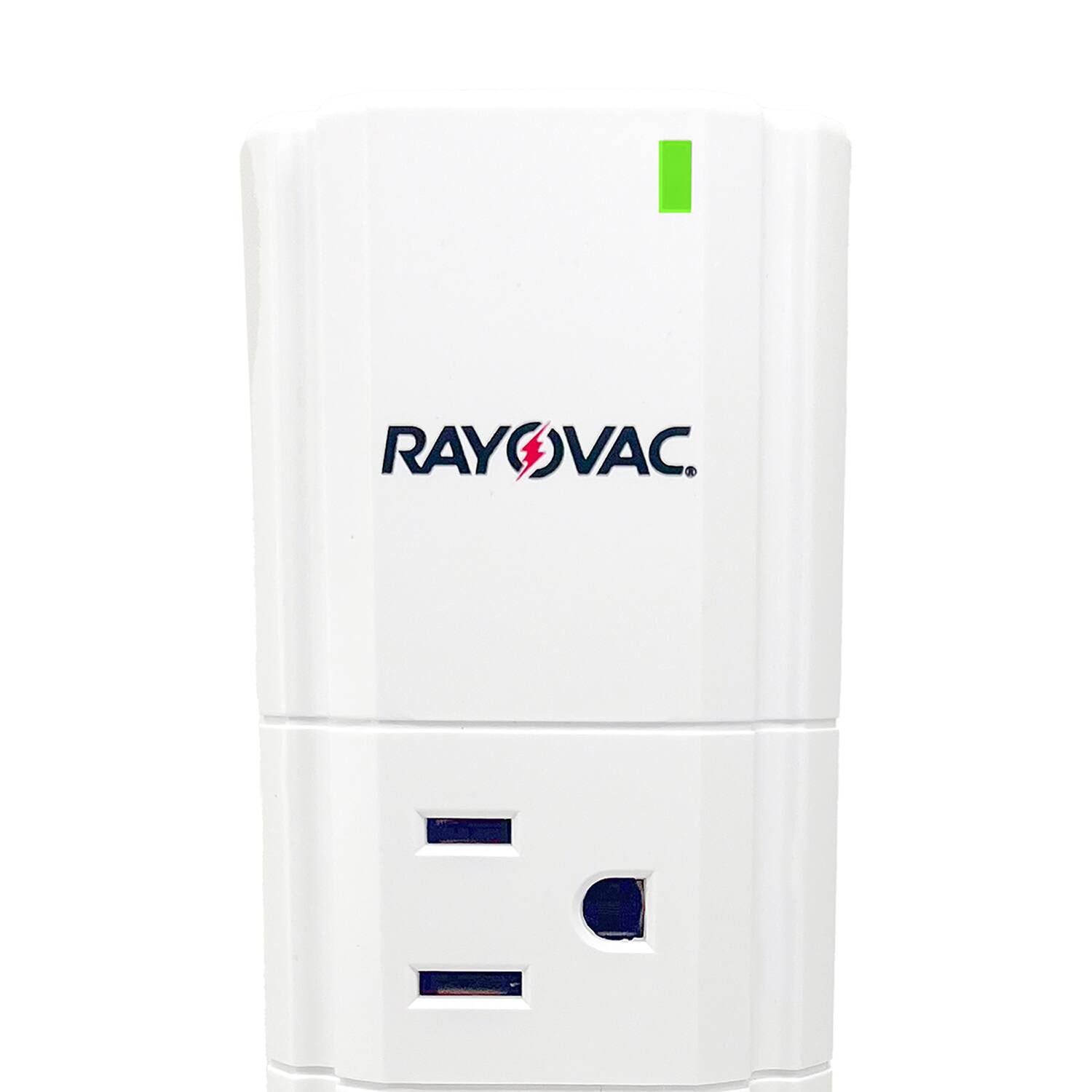 Left. Rayovac - 9-AC Outlet and 2-USB Port Portable Power Strip and Charger Wall Tap SS-Q902 - White.
