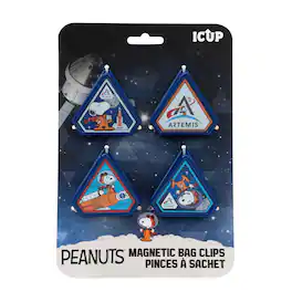 ICUP - Peanuts Artemis Space Snoopy Magnetic Bag Clips | Set Of 4 - Multi-Colored