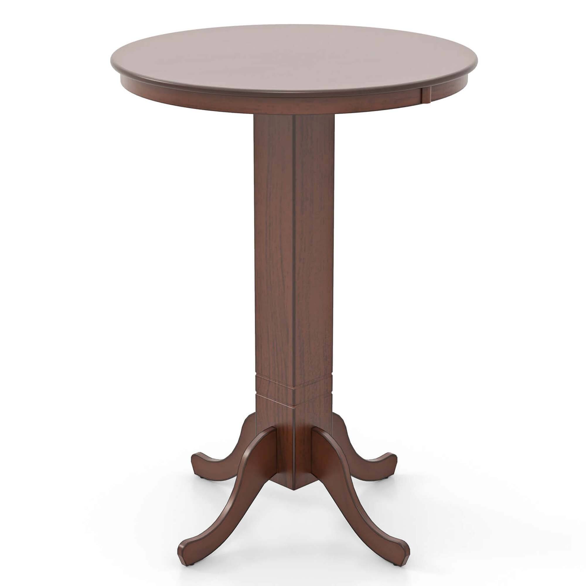 Alt View 6. Costway - 30 Inch Wood Pub Round Dining Table with Pedestal Base Kitchen Diner Table - Brown.