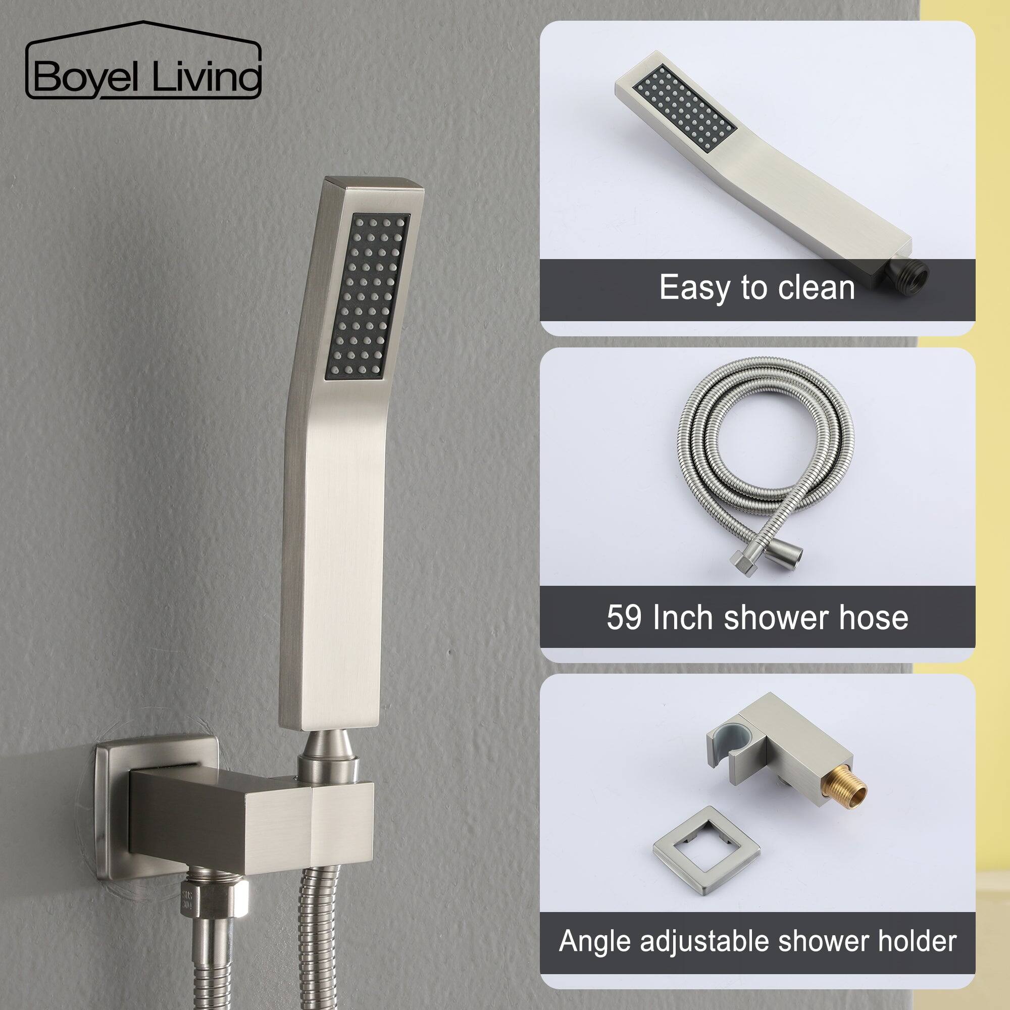 Boyel Living, Easy to clean, 59 Inch shower hose, Angle adjustable shower holder