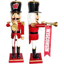 Santa's Workshop - Wisconsin Badgers 14" Bugler Nutcracker - Red