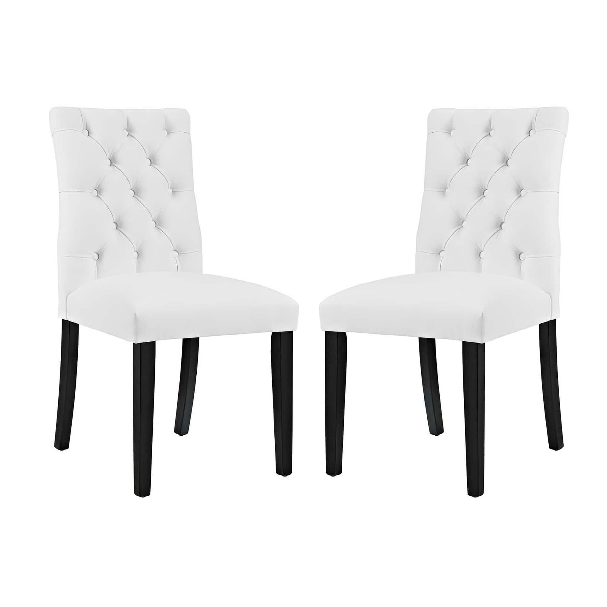 Duchess Vinyl Dining Chair Set of 2 by Modway - White