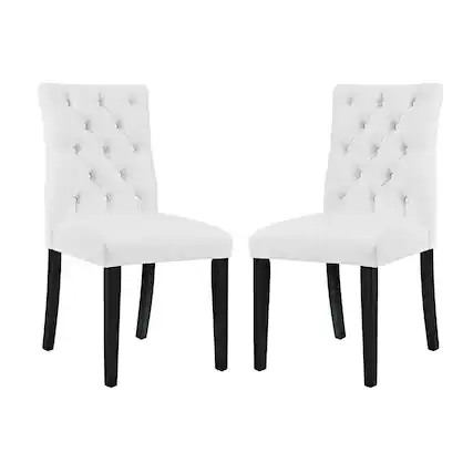 Front. Modway - Duchess Vinyl Dining Chair Set of 2 by Modway - White.