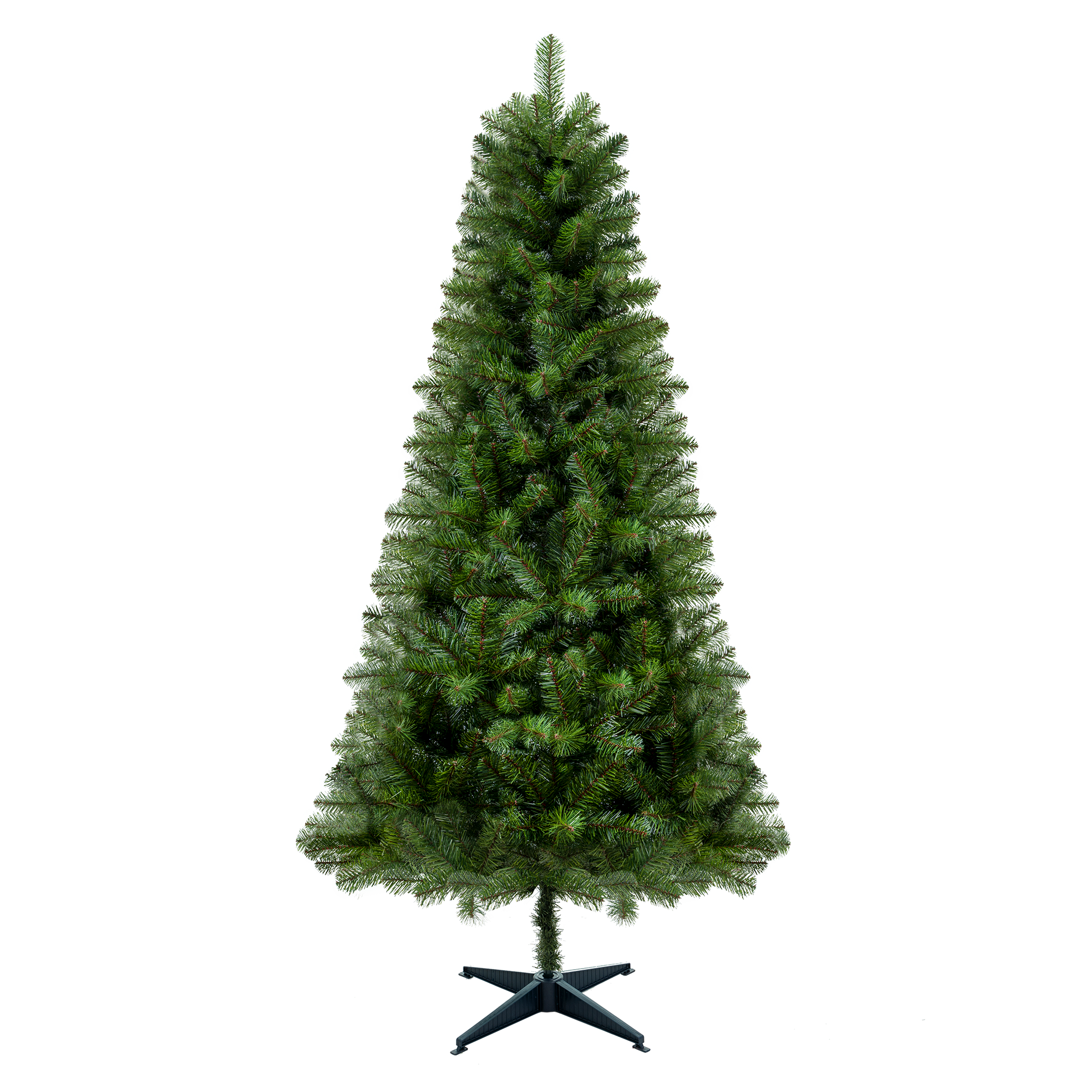 BreeBe - 6FT Hinged Unlit Artificial Christmas Tree with 582 Tips - Green