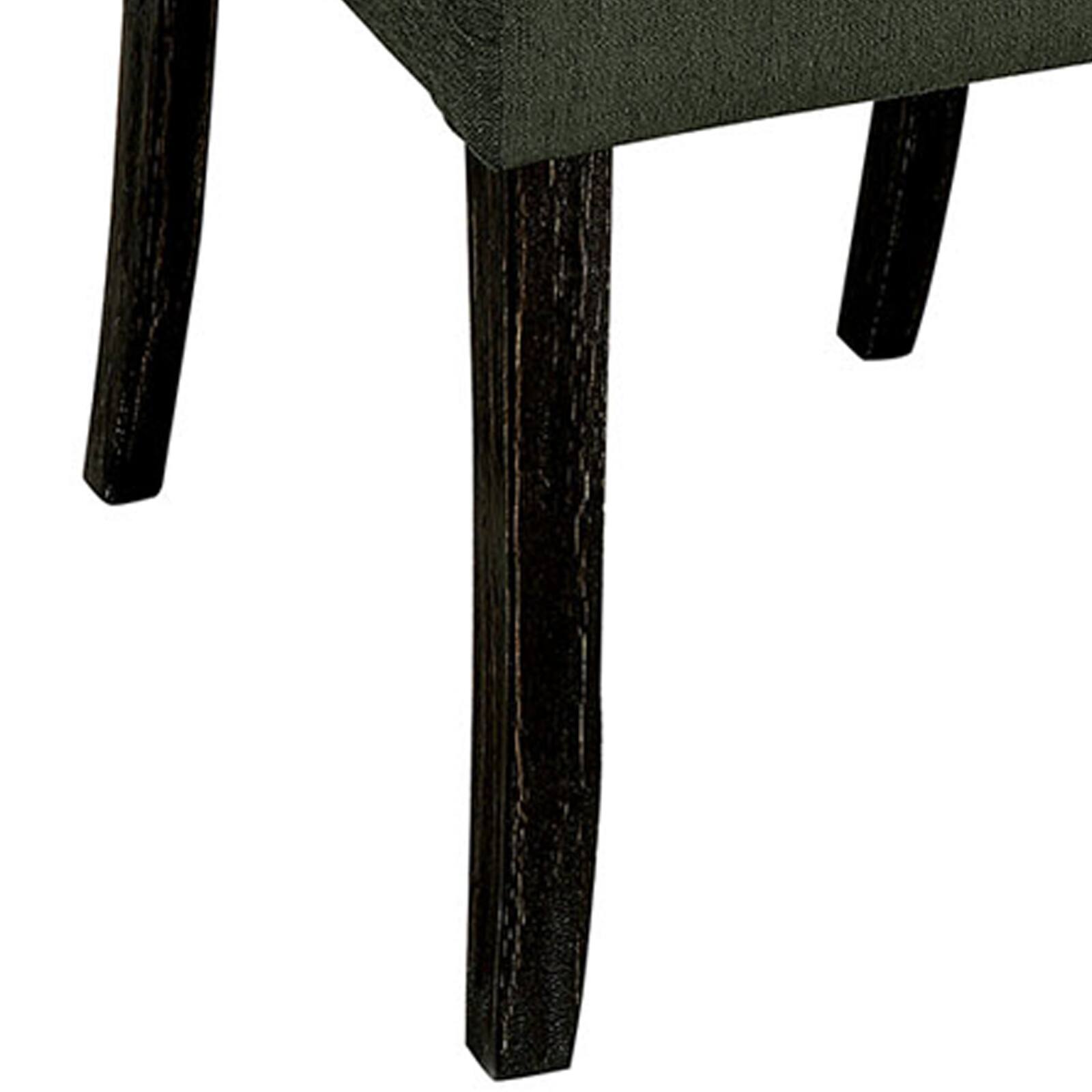 Alt View 3. Manhattan Lane - Button Tufted Wooden Fabric Upholstered Side Chair, Gray, Pack Of Two - Gray And Black.