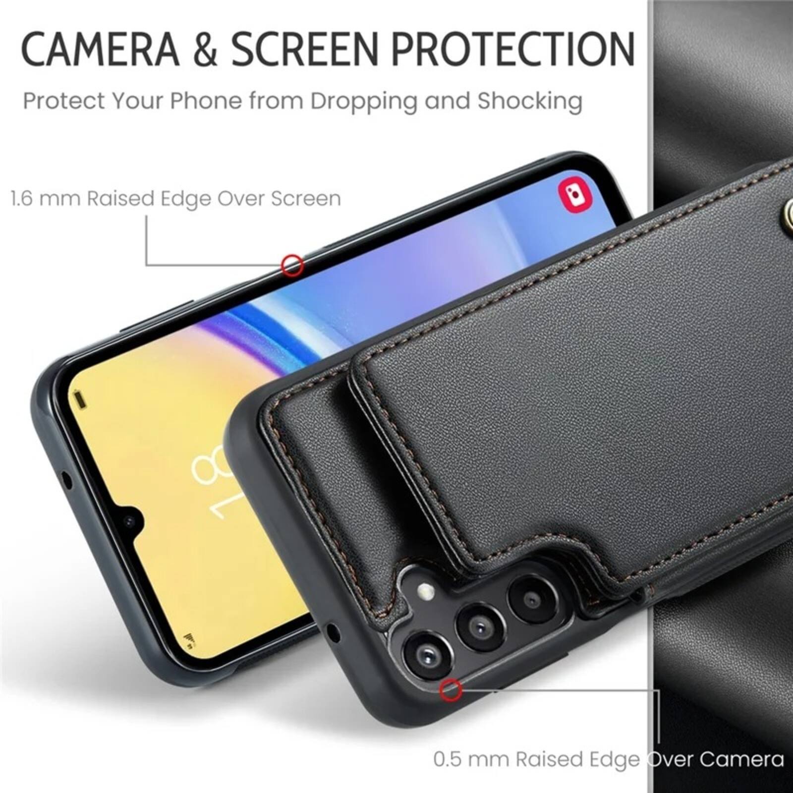 CAMERA & SCREEN PROTECTION  
Protect Your Phone from Dropping and Shocking  

1.6 mm Raised Edge Over Screen  

0.5 mm Raised Edge Over Camera