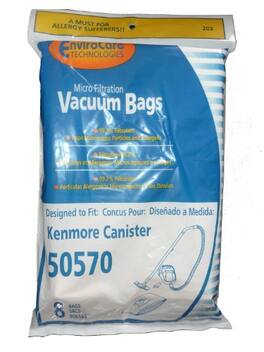 EnviroCare - 8-Pack Kenmore 50570 Canister Vacuum Bags – Replacement Sears Type I / 609315