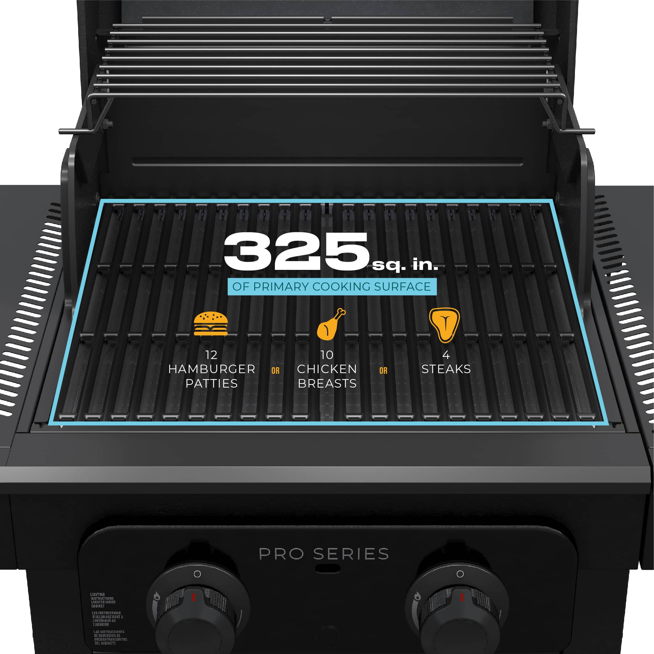 Alt View 19. Charbroil - Pro Series with Amplifire Infrared Technology 2-Burner Propane Gas Grill Cabinet, 463676724 - Black.