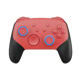 Cluzine - Game Controller Mechanical Buttons Metal Joystick Non-Slip Grip Light Burst Fire Gamepad - Red
