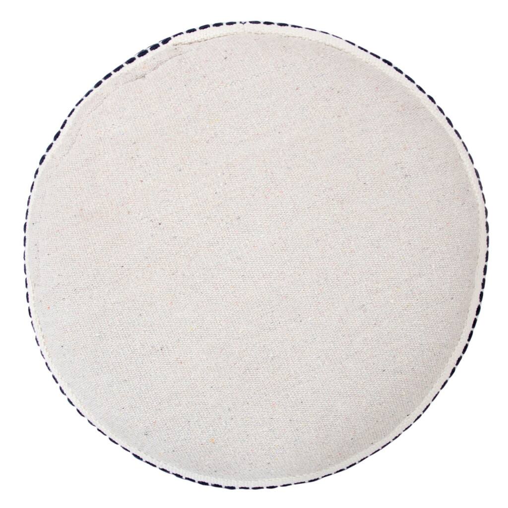 Alt View 1. Hivvago - Hivvago 18 Inch Cotton Cylinder Striped Pouf Ottoman - Blue, White.