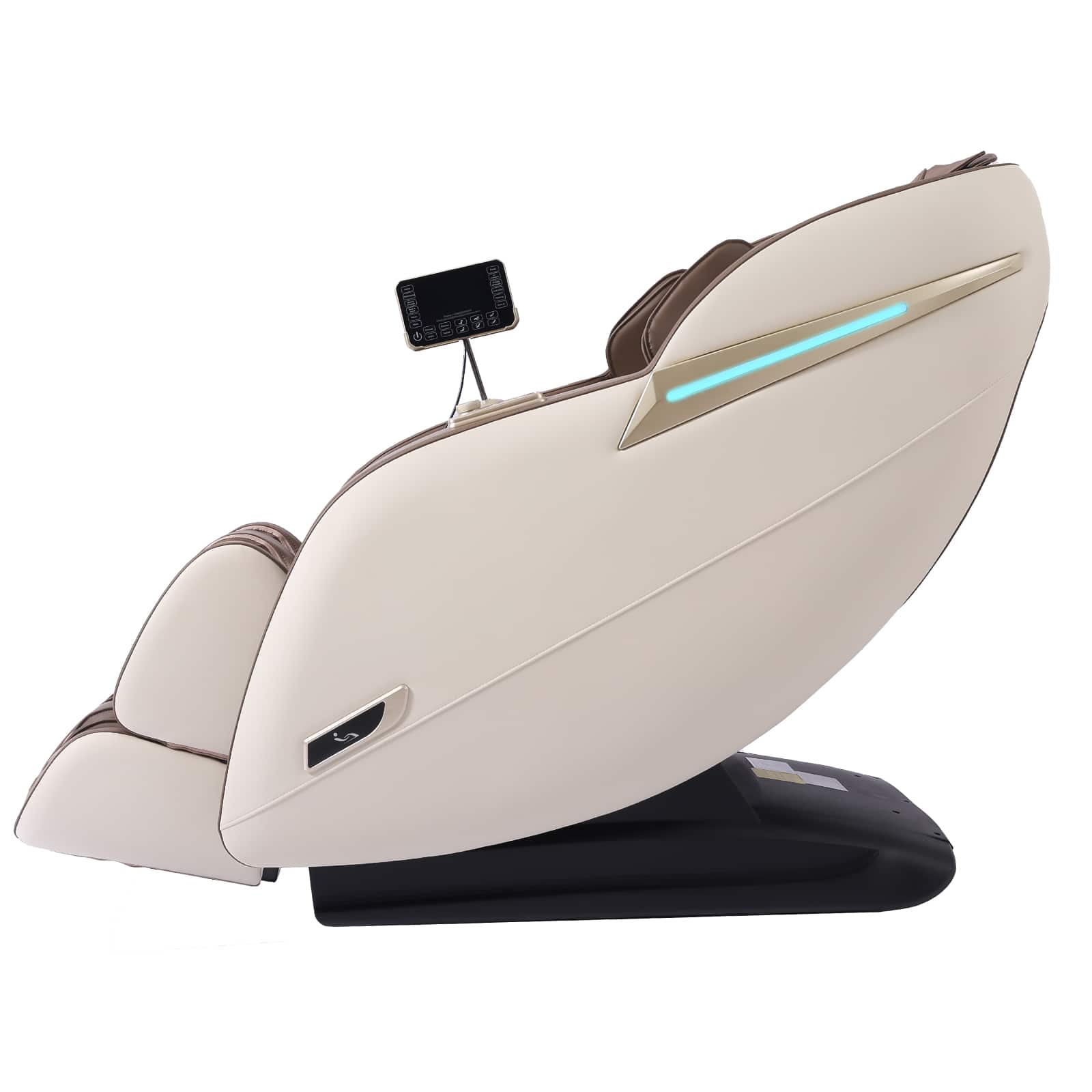 Left. MassaMax - MassaMAX MD906 Massage Chair Full Body Zero Gravity Recliner Shiatsu SL Track,with Heating, Foot & Calf Massage,beige - Beige.