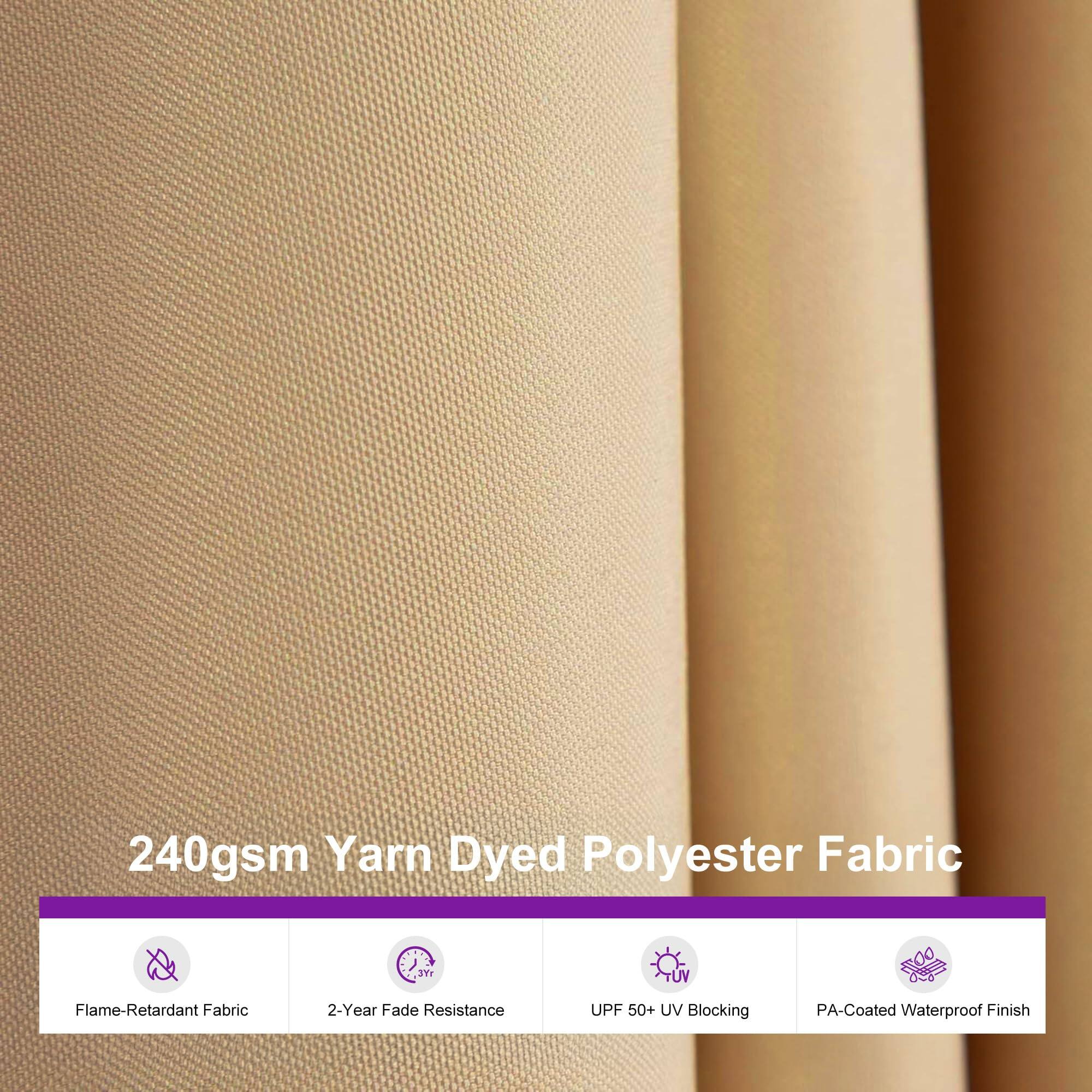 240gsm Yarn Dyed Polyester Fabric

- Flame-Retardant Fabric
- 2-Year Fade Resistance
- UPF 50+ UV Blocking
- PA-Coated Waterproof Finish