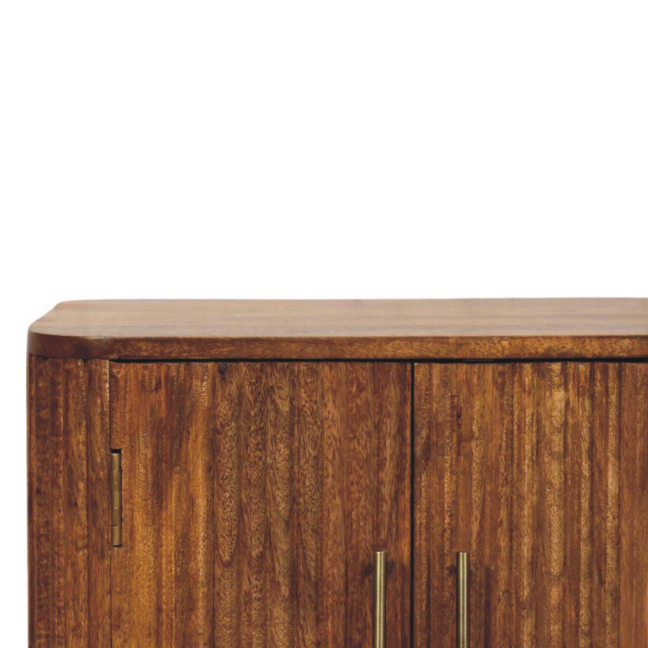 Alt View 5. Artisan Furniture - Artisan Furniture Solid Wood Solis Fluted Mini Sideboard - Brown.
