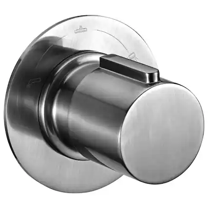 Front. Alfi - Brushed Nickel Modern Round 3 Way Shower Diverter - Brushed Nickel.