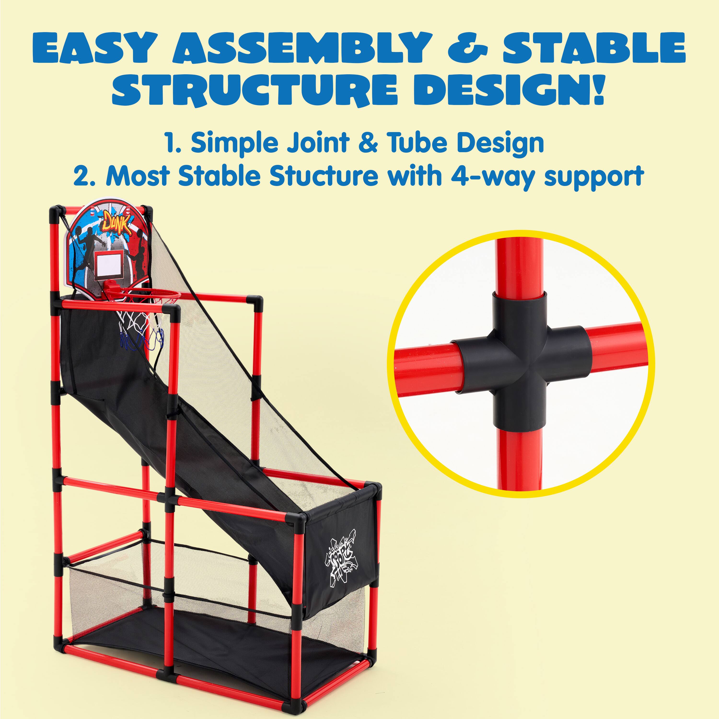 EASY ASSEMBLY & STABLE STRUCTURE DESIGN!  
1. Simple Joint & Tube Design  
2. Most Stable Structure with 4-way support