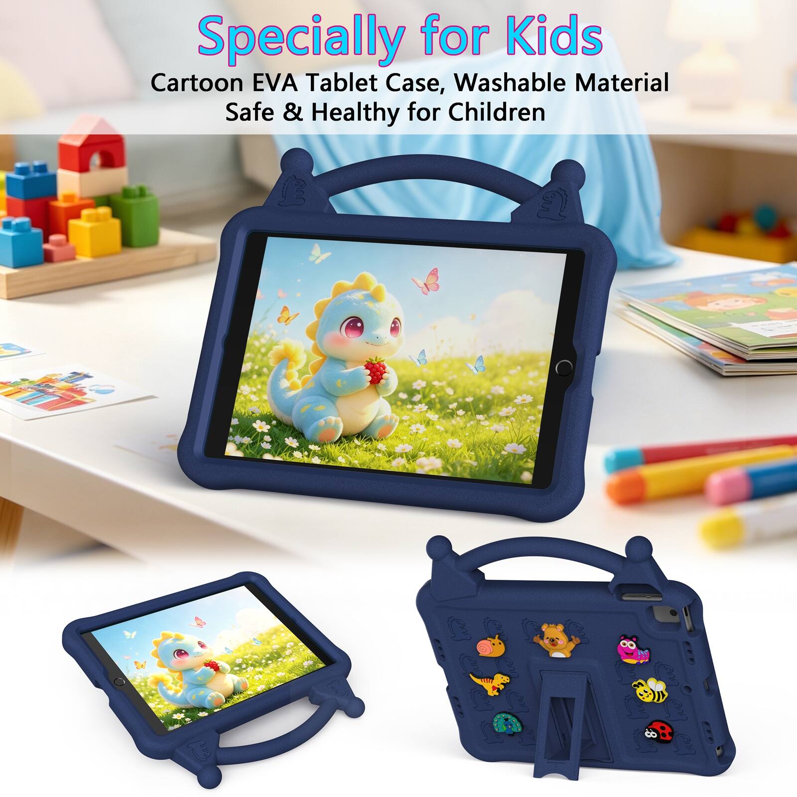 Specially for Kids  
Cartoon EVA Tablet Case, Washable Material Safe & Healthy for Children
