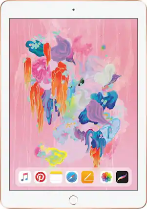 Front. Apple - iPad 6 128GB Gold Wifi - Gold.