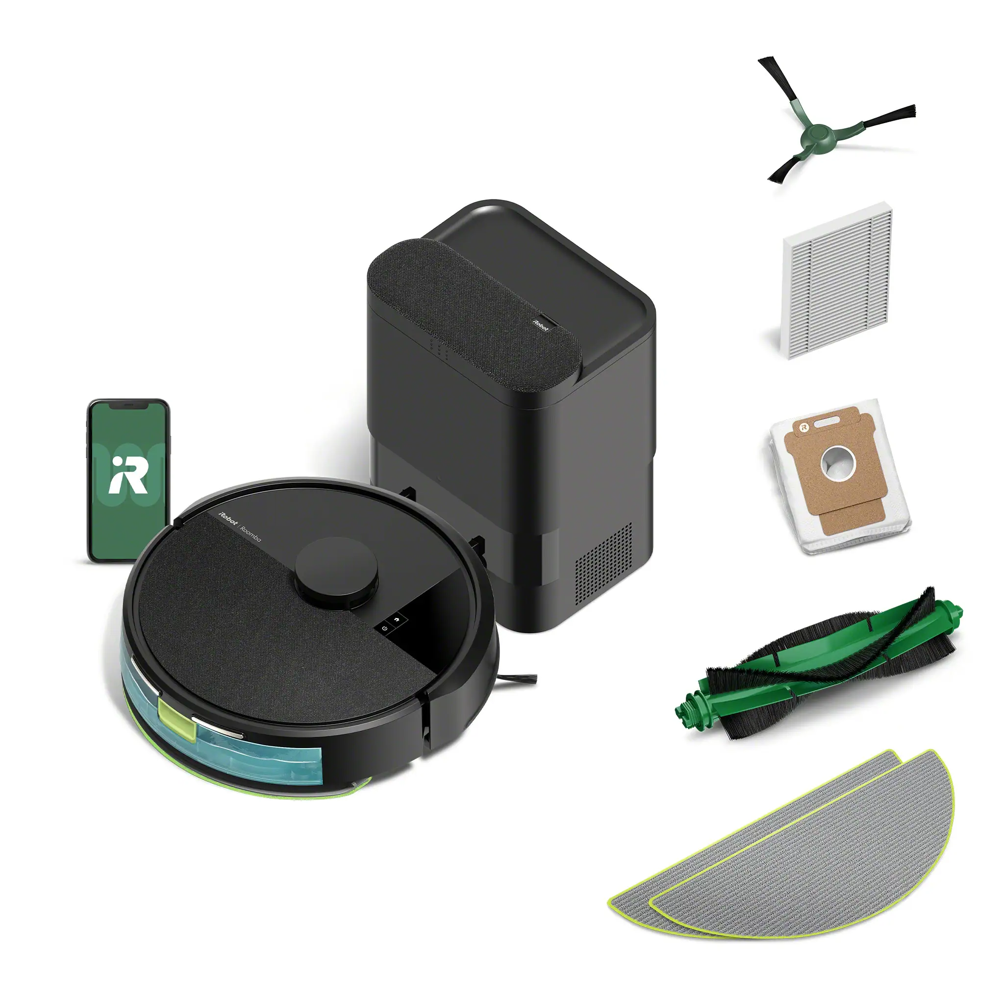 iRobot - Roomba 105 Combo Vacuum & Mop + AutoEmpty Dock - Self-Empties 75 Days, Intense Power-Lifting Suction, LiDAR Navigation - Black