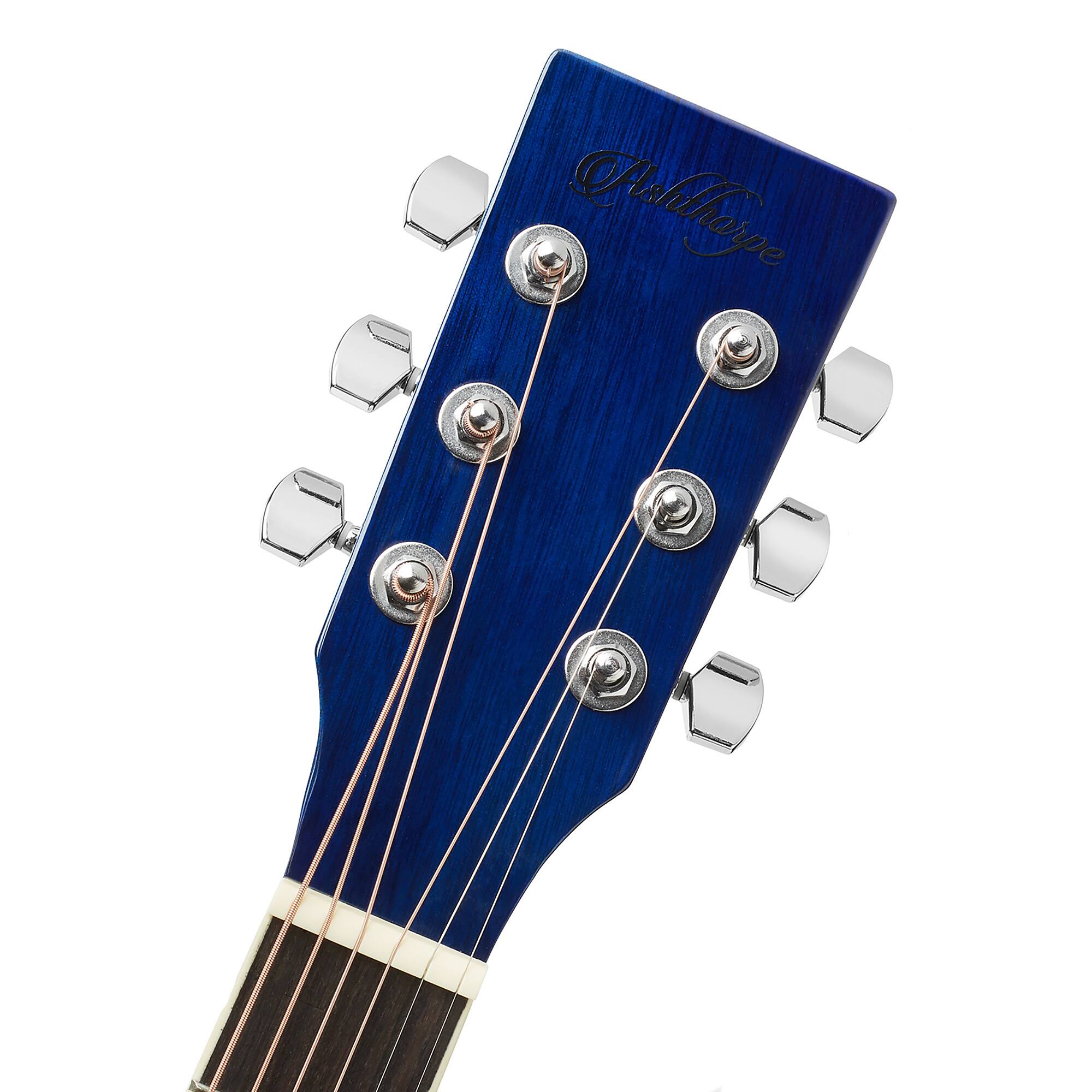 Alt View 3. Ashthorpe - 41-in Thinline Cutaway Acoustic Electric Guitar with 10 Watt Amp - Blue.