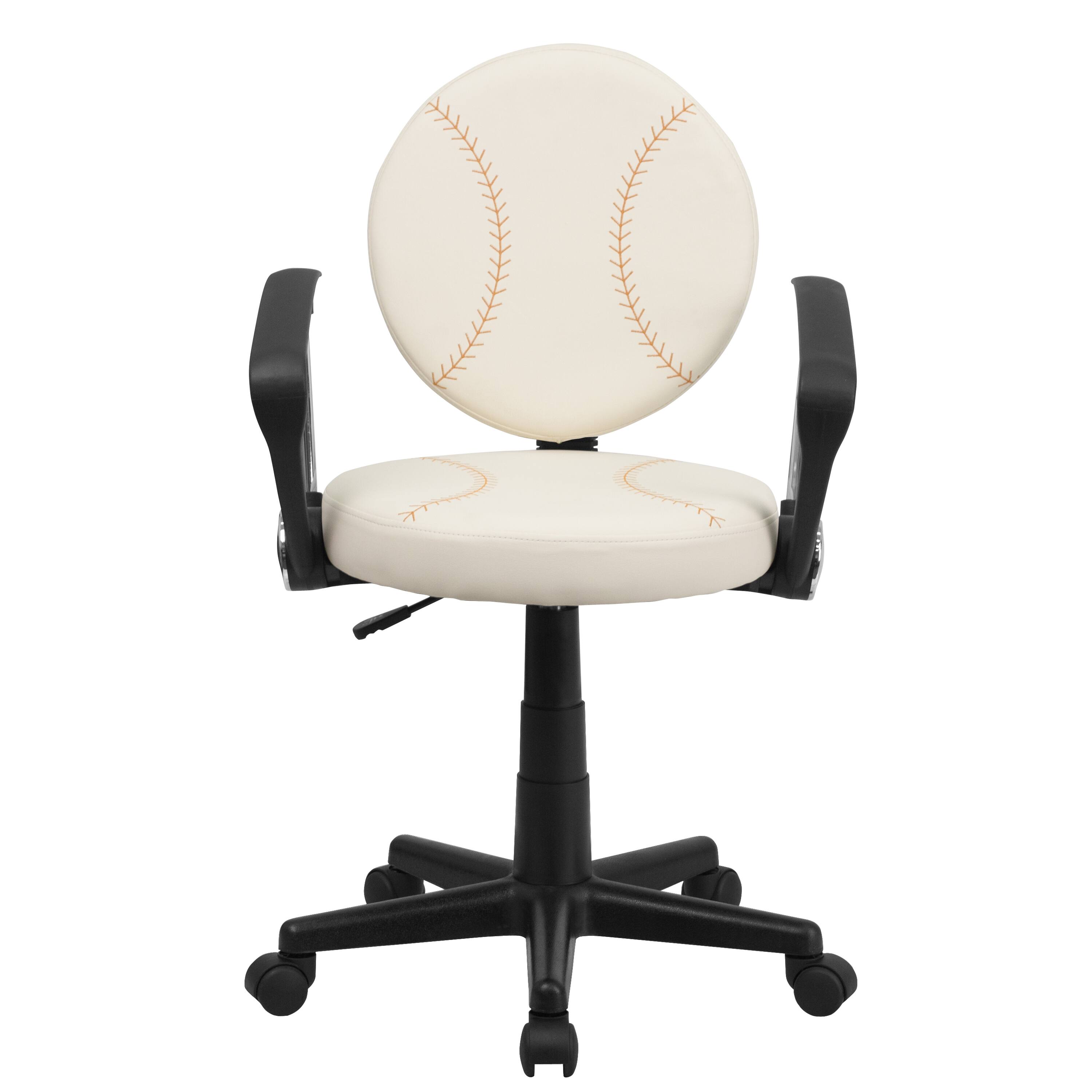 Alt View 7. Emma + Oliver - Sports Swivel Task Office Chair with Arms - Brown and Cream.