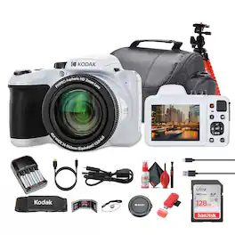 Kodak - Pixpro AZ405 Digital Camera (AZ405WH) Bundle with Accessories - White