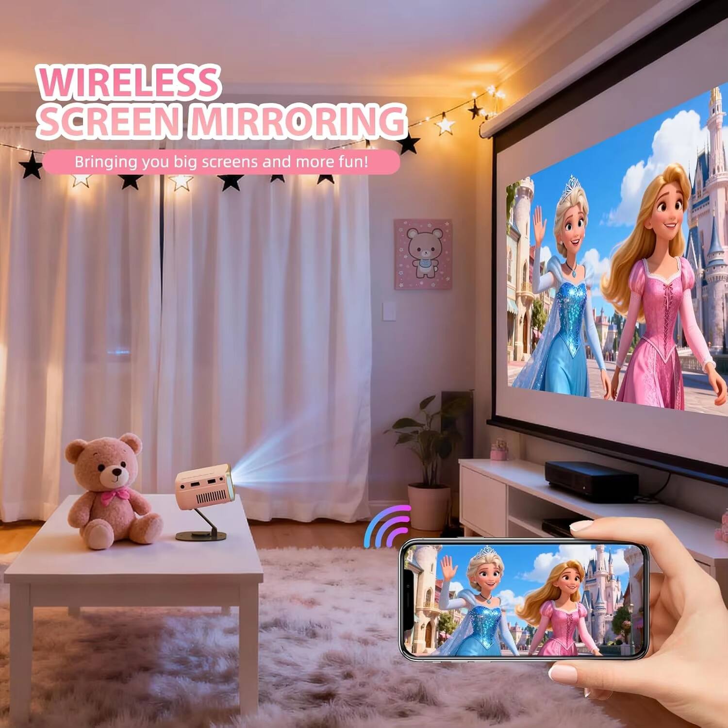 WIRELESS SCREEN MIRRORING  
Bringing you big screens and more fun!