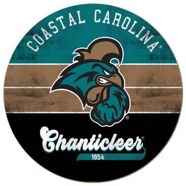 Jardine - Coastal Carolina Chanticleers 20'' x 20'' Retro Logo Circle Sign - Teal
