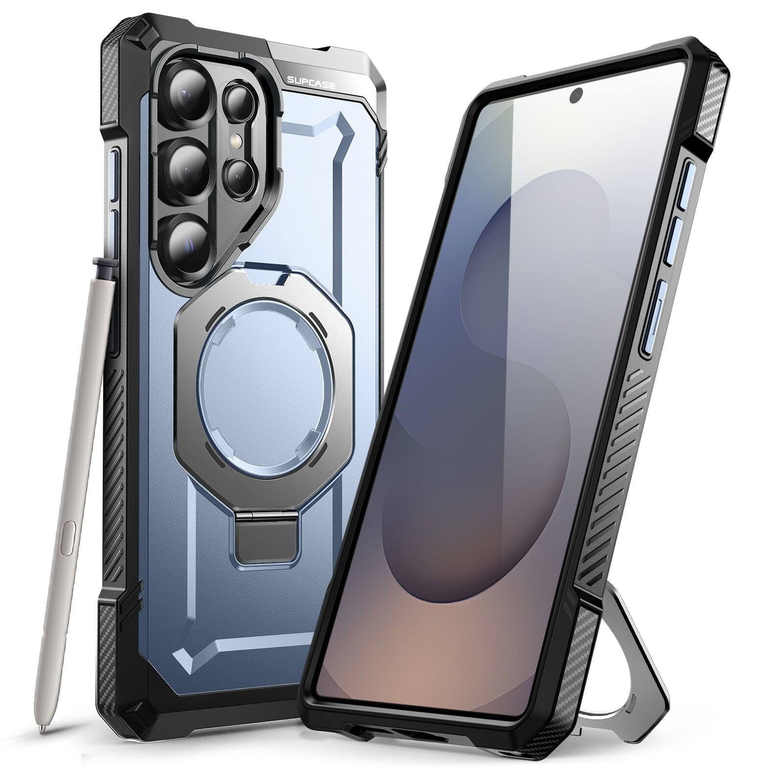 Back. SUPCASE - Galaxy S25 Ultra UB Grip MagSafe Phone Case - Blue.