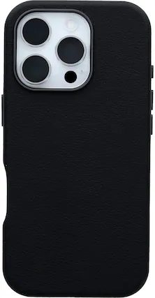 Front. OtterBox - Symmetry Cactus Leather Series Hard Shell for MagSafe for Apple iPhone 16 Pro - Black.