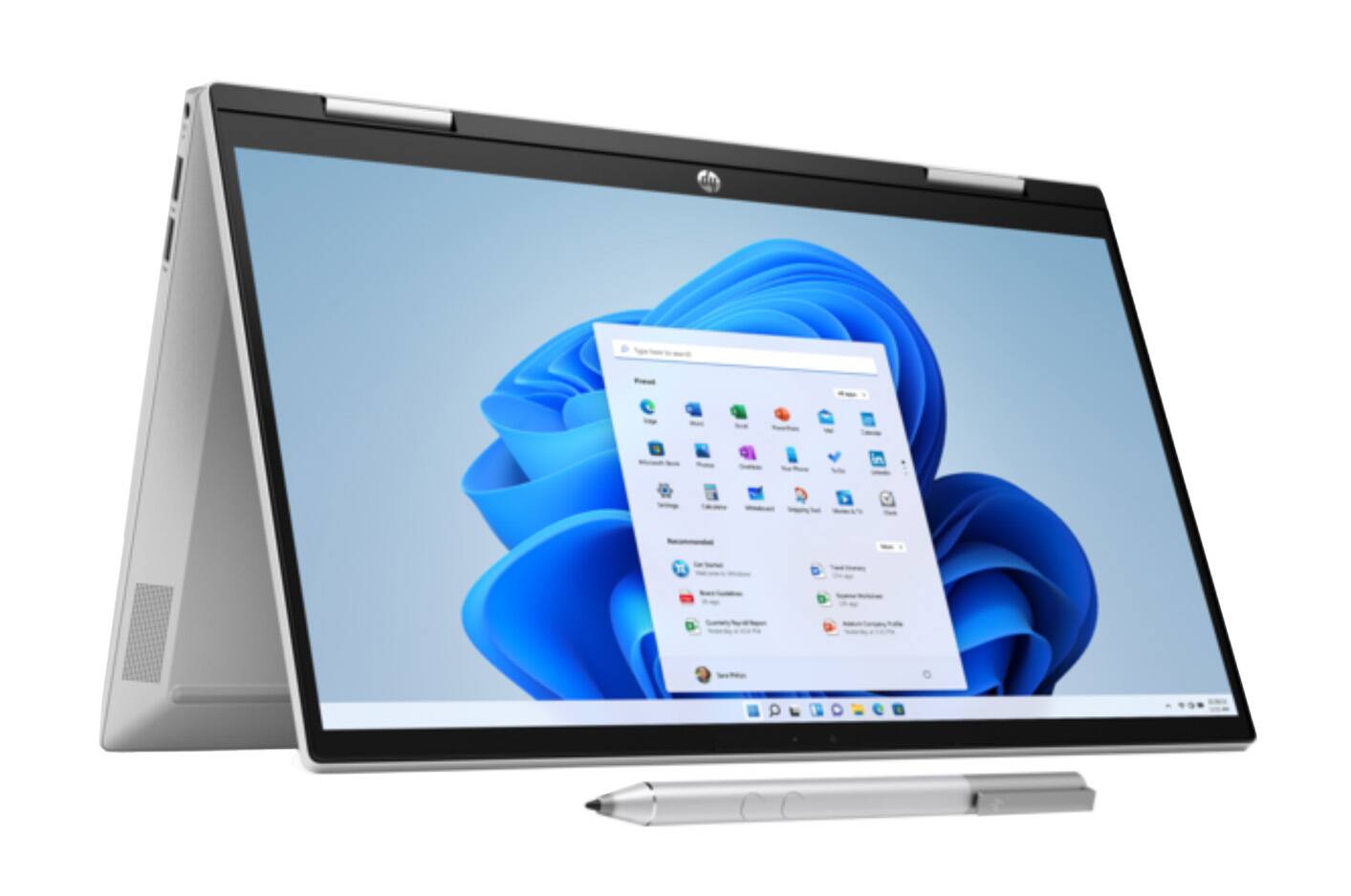 Alt View 2. HP - Pavilion x360 14 Pavilion x360 Convertible 2-in-1 Laptop 14.0 HD Display (i3-1125G4, 8GB, Win 11 Home) - Natural Silver.