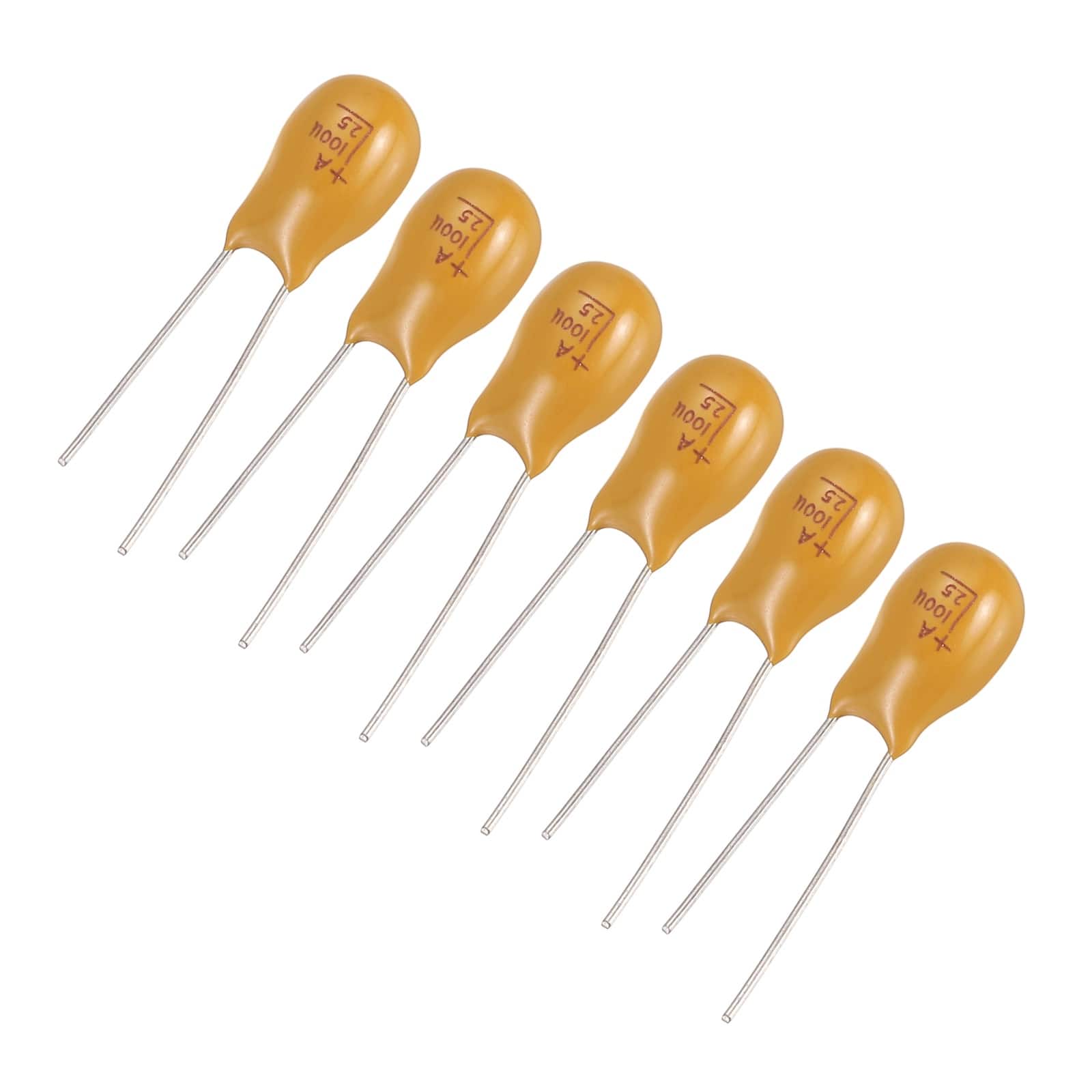 Unique Bargains - Tantalum Capacitor 100uF 25V Yellow Radial Dipped, for Circuit Boards/DIY/Computer, 6pcs - Orange price history on PriceWatchPro