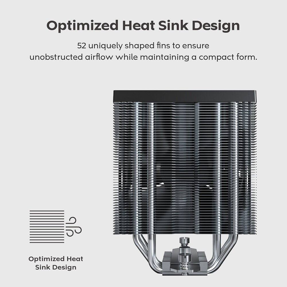 Optimized Heat Sink Design

52 uniquely shaped fins to ensure unobstructed airflow while maintaining a compact form.
