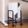Front. Eureka Ergonomic - Height Adjustable Steel Mobile CPU Stand with Locking Casters - Black.