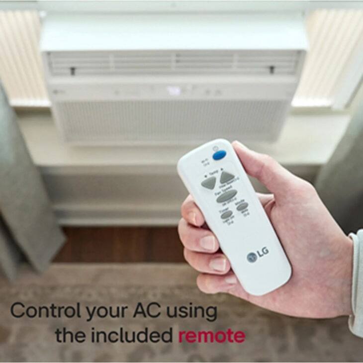 Control your AC using the included remote.