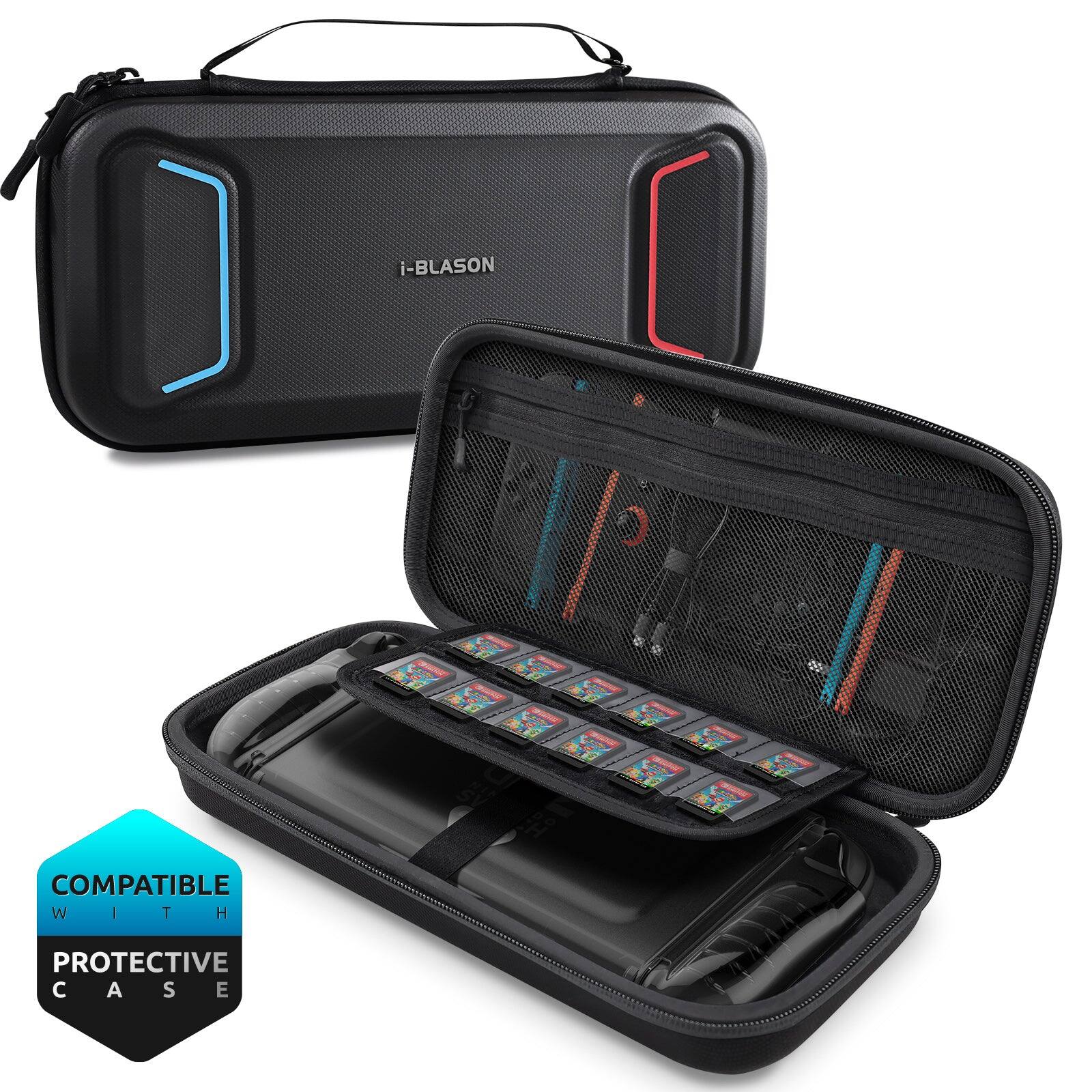 i-Blason - Hard Shell Travel Carrying Case for Nintendo Switch & OLED – Shockproof, Waterproof - Black