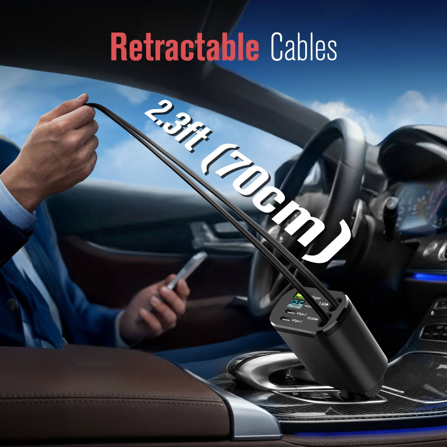 Retractable Cables 2.3ft (70cm)