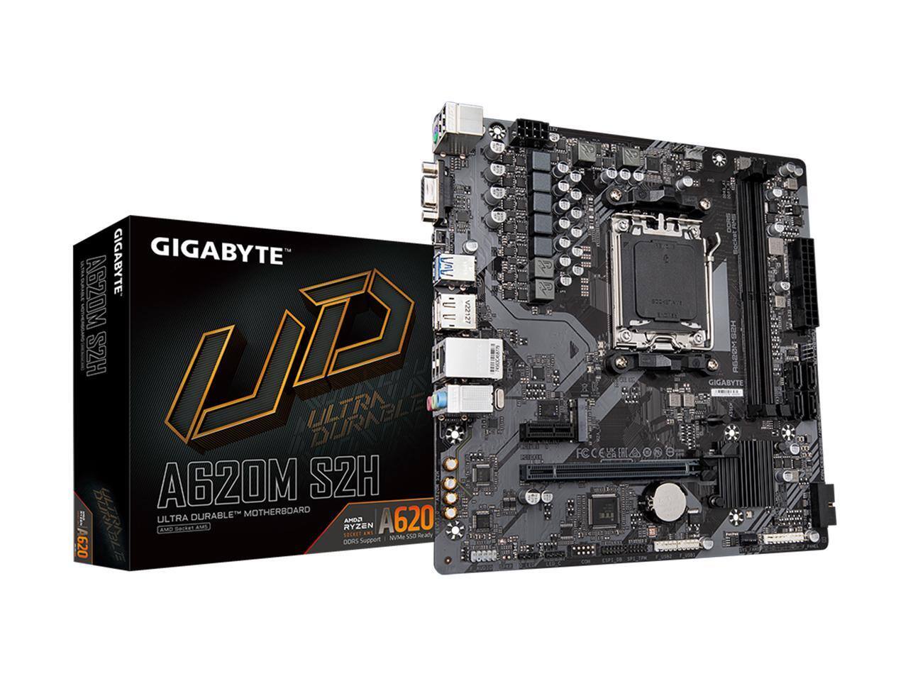 GIGABYTE  
A620M S2H  
ULTRA DURABLE™ MOTHERBOARD  
AMD Ryzen AM4  
DDR4 Support  
NVMe SSD Ready