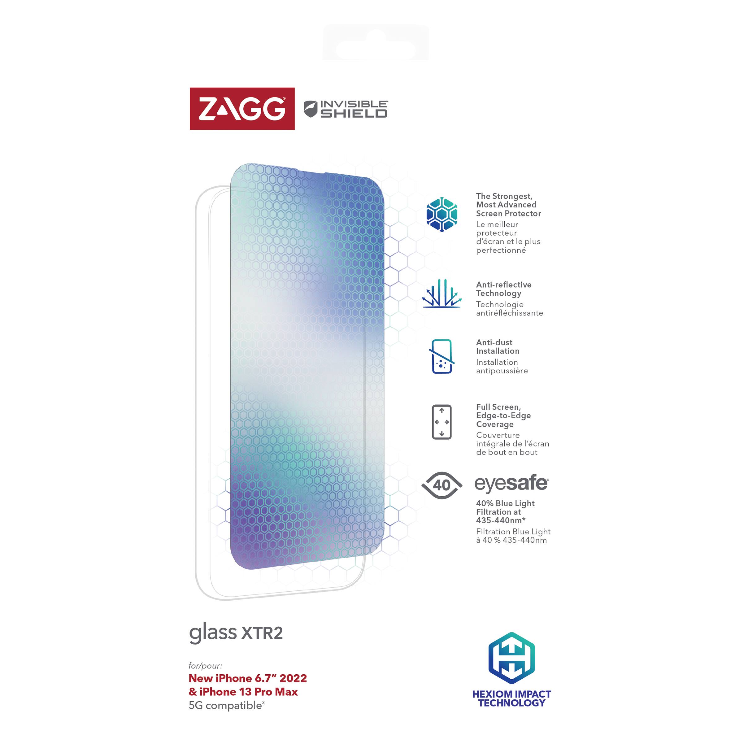 Alt View 11. ZAGG - InvisibleShield Glass XTR2 Screen Protector for Apple iPhone 14 Pro Max - Clear.
