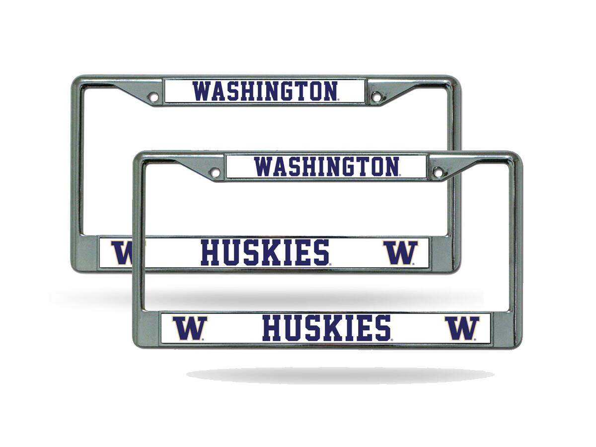Washington Huskies (Set of 2) Chrome Metal License Plate Frames