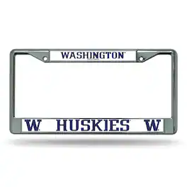 Rico Industries - Washington Huskies Chrome Metal License Plate Frame - Multi