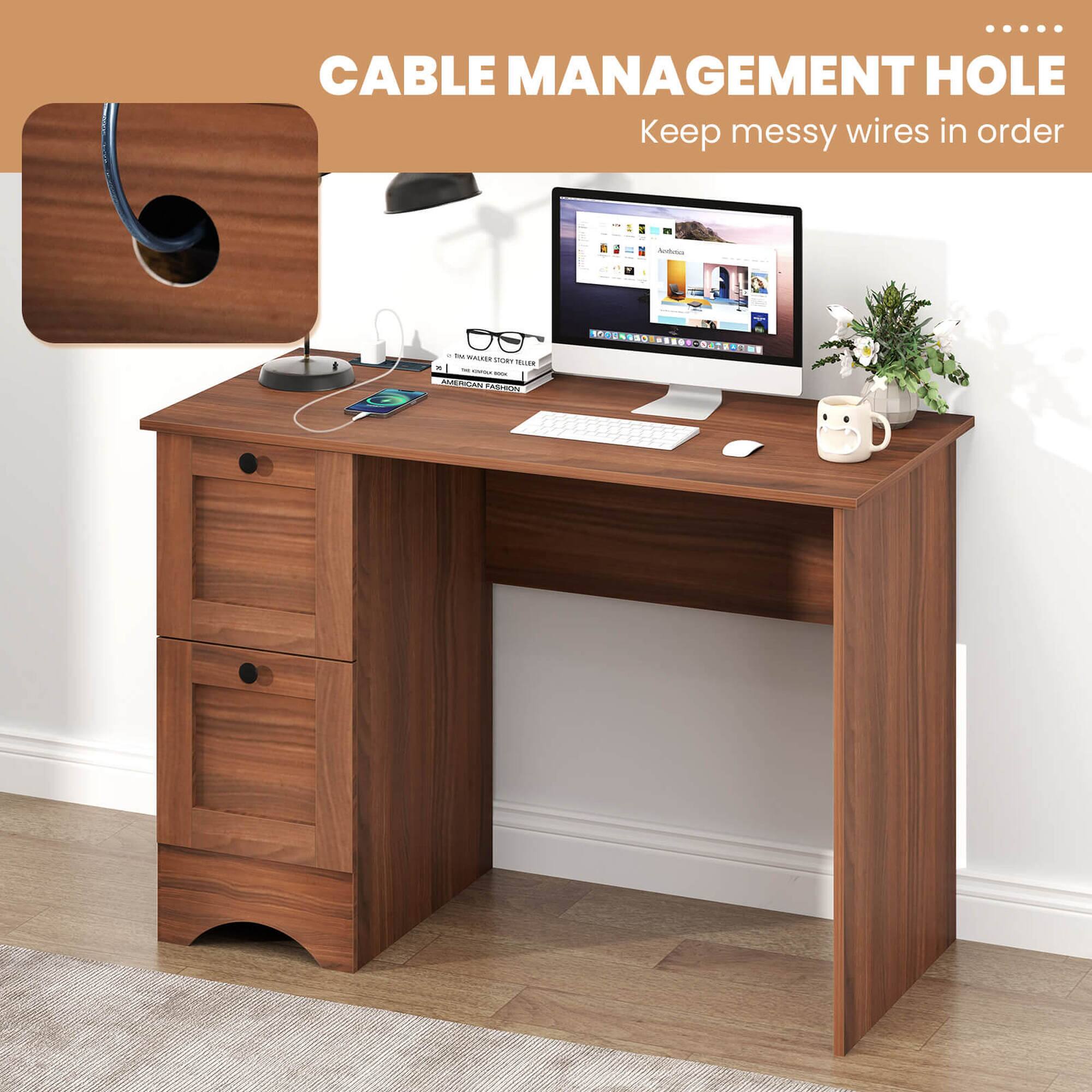 Cable Management Hole: Keep messy wires in order.