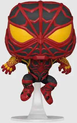 Front. Marvel - Marvel Spider-Man Funko POP Vinyl Figure | Miles Morales Strike Suit - Red.
