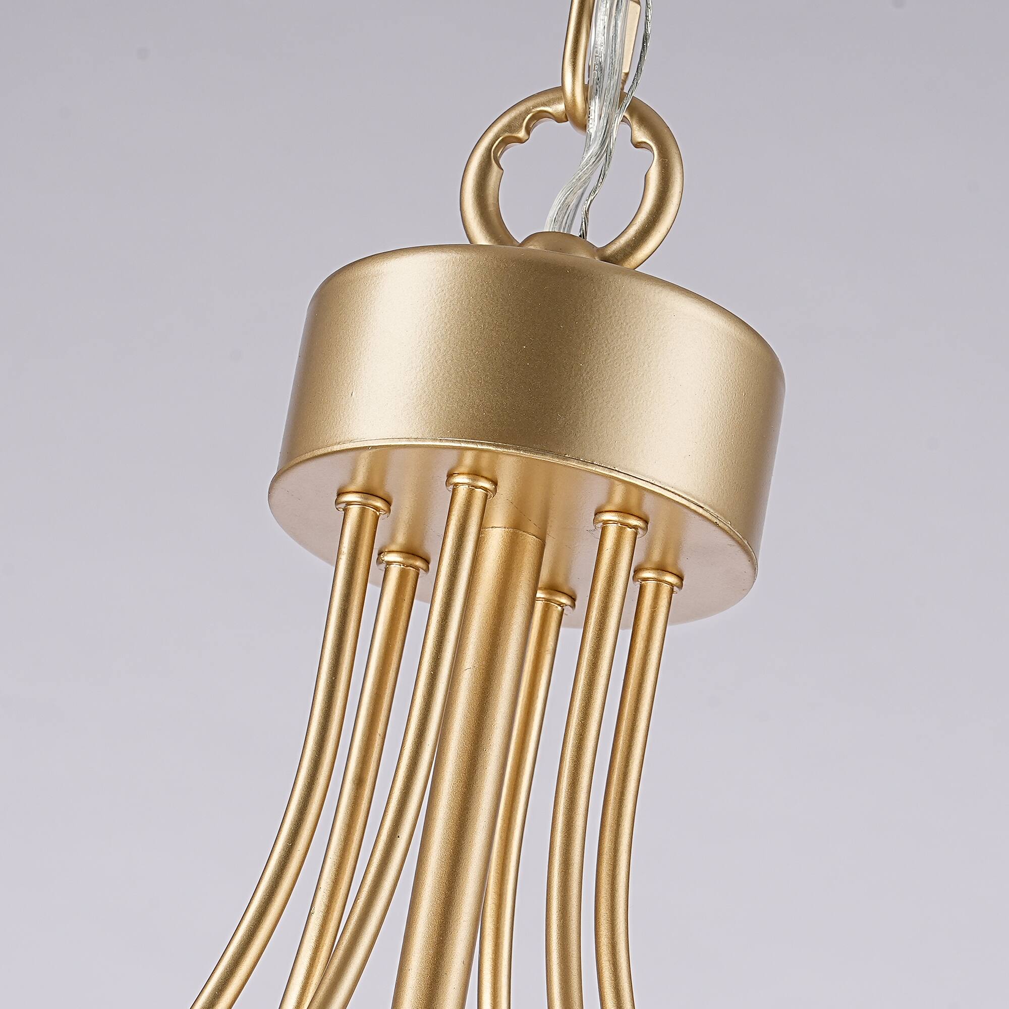 Alt View 4. Parrot Uncle - 31.5 Inch Modern 6 Light LED Adjustable Chandelier Ceiling Light for Dining Room and Living Room - Gold.